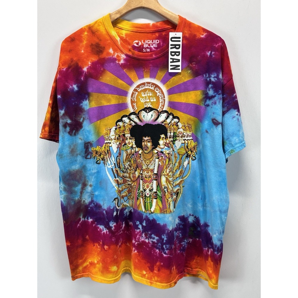 NEW! Liquid Blue Men Tie-Dye Jimi Hendrix Axis Bold As Love T-Shirt S/M